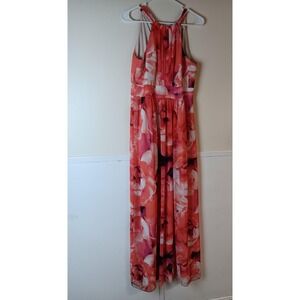 floral print halter maxi dress eliza j Women's Dress,Black and White,2P : Clothing, Shoes & Jewelry all over 3D floral embroidery halter neckline sleeveless fully linedcenter zip back closure Approx Poshmark Juicy Couture Pleated Halter